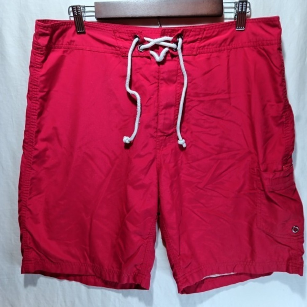 J.Crew Original Swimwear Red Board Shorts‎ Men's Size 34 Mesh Lined Beach